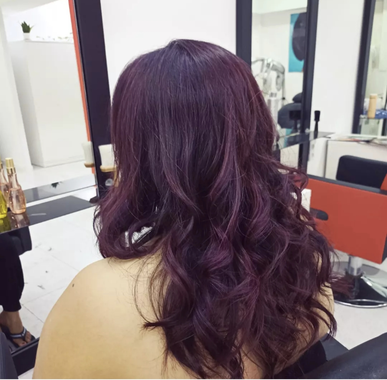 Coloración violeta con ondas largas